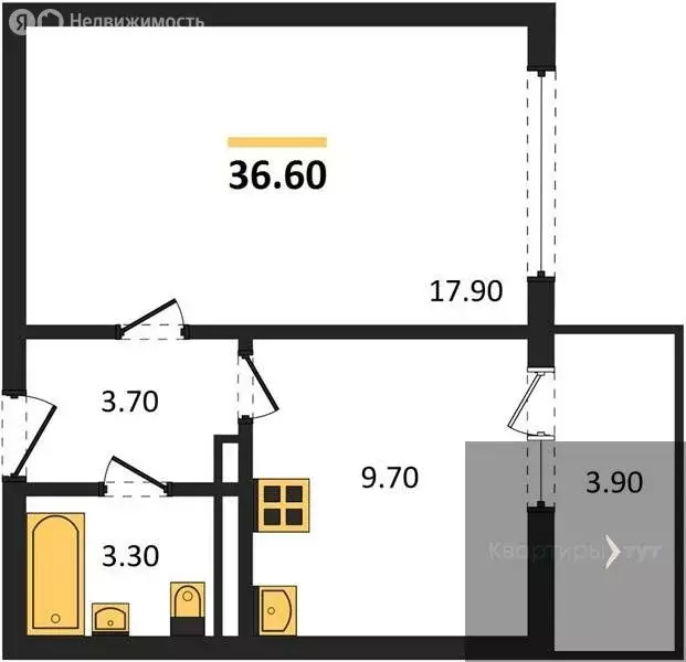 1-комнатная квартира: Воронеж, улица Полковника Богомолова, 3 (36.6 м) - Фото 0