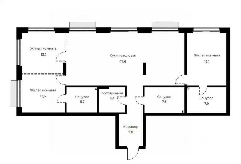 3-к кв. Пензенская область, Пенза Велларт Сити жилой комплекс (124.7 ... - Фото 1