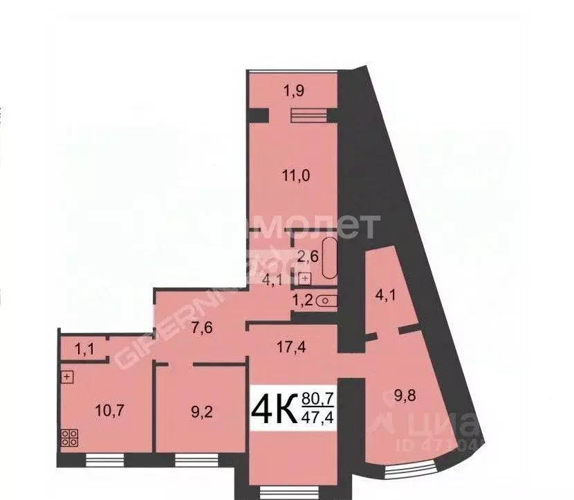 4-к кв. Нижегородская область, Нижний Новгород ул. Бориса Панина, 5к2 ... - Фото 2