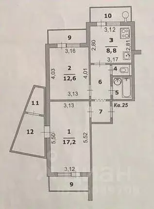 2-к кв. Белгородская область, Белгород ул. Щорса, 53 (48.6 м) - Фото 1