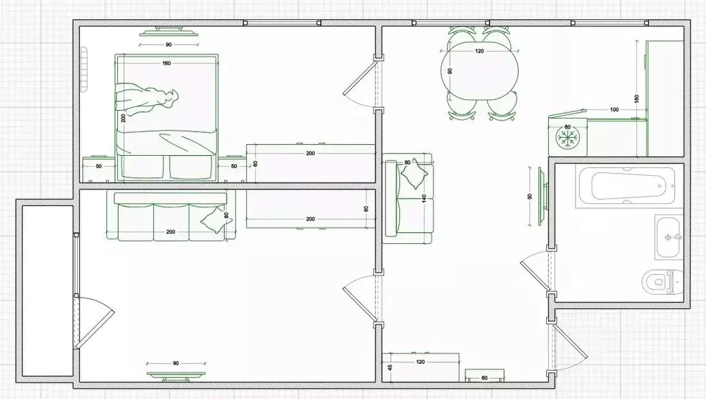 2-к кв. Калужская область, Калуга ул. Билибина, 28 (52.0 м) - Фото 2