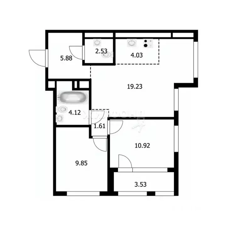 3-к кв. Новосибирская область, Новосибирск Горская ул., 2/1 (61.7 м) - Фото 0