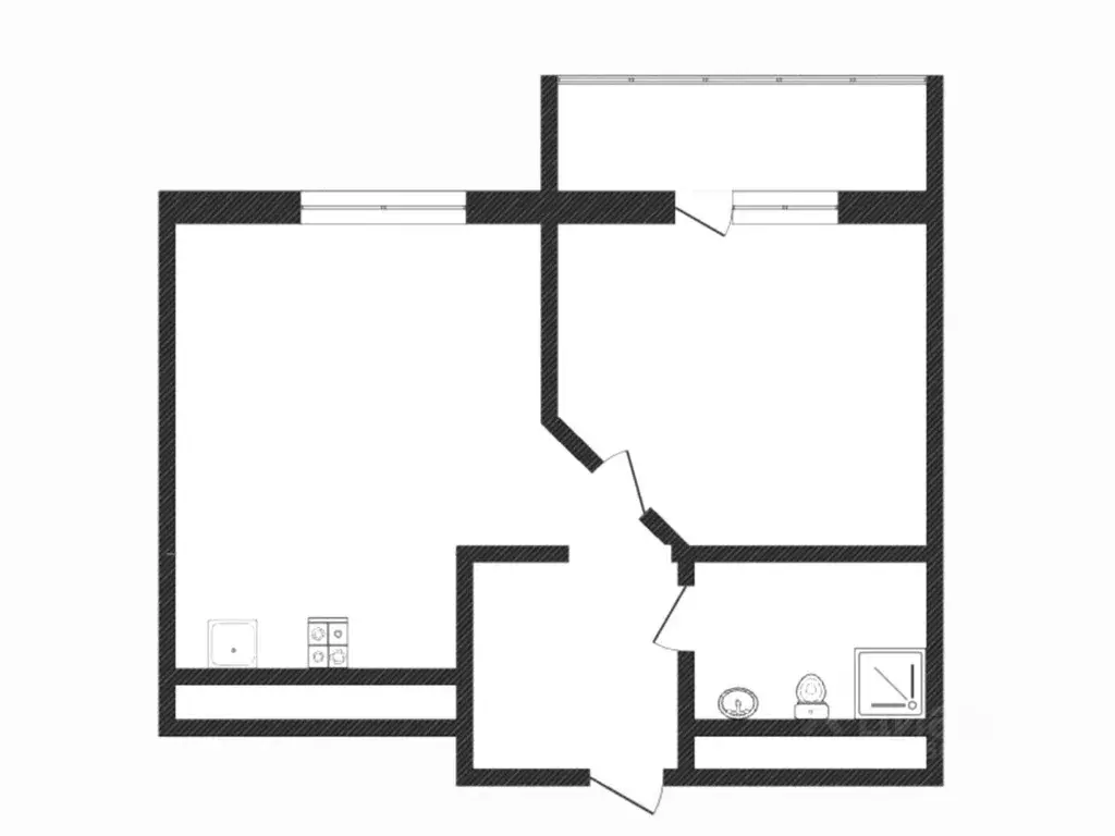 1-к кв. Тюменская область, Тюмень ДОК мкр, ул. Воронинская, 43 (31.9 ... - Фото 2