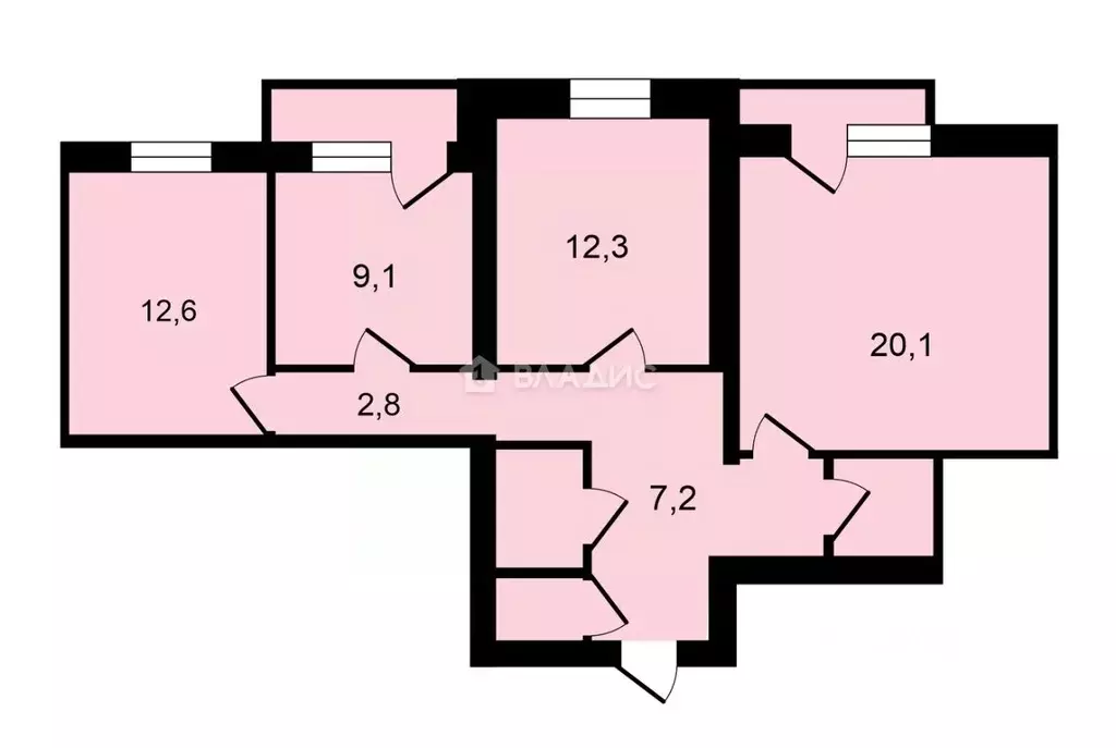 3-к кв. Бурятия, Улан-Удэ ул. Денисова, 29 (71.5 м) - Фото 2