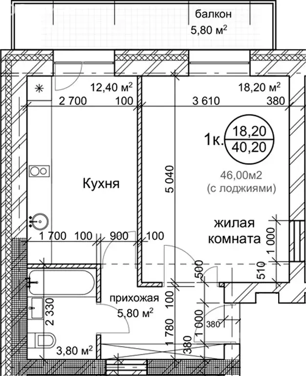 1-комнатная квартира: Новосибирск, Золотистый переулок, 2 (40.2 м) - Фото 0