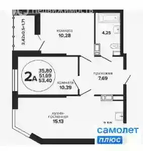 2-комнатная квартира: Сочи, микрорайон Больничный городок, Дагомысский ... - Фото 0