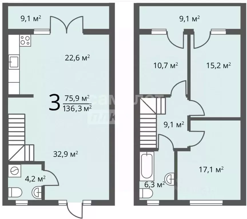 Таунхаус в Липецкая область, Липецкий муниципальный округ, с. Ситовка, ... - Фото 2