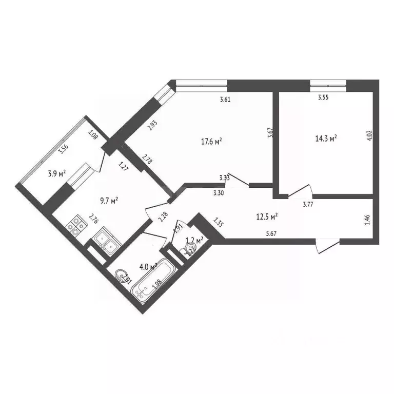2-к кв. Краснодарский край, Анапа ул. Крылова, 13к2 (59.3 м) - Фото 2