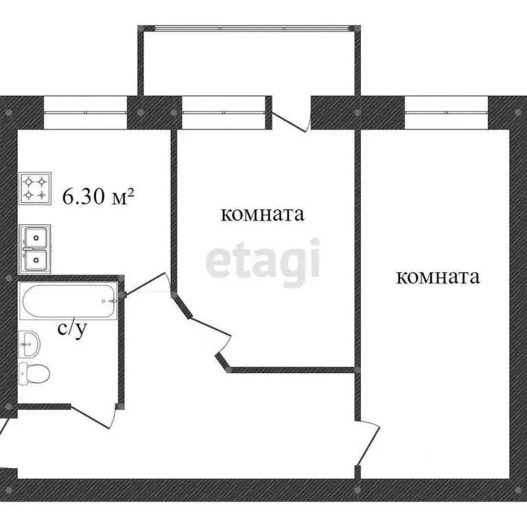 2-к кв. Костромская область, Кострома ул. Юрия Смирнова, 1 (43.0 м) - Фото 1