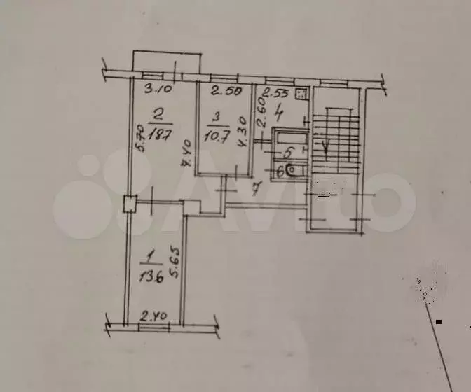 3-к. квартира, 58,9 м, 5/5 эт. - Фото 0