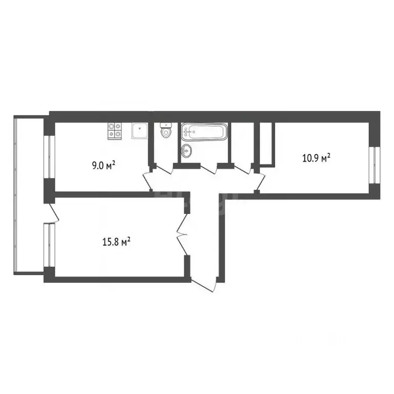 2-к кв. Калужская область, Обнинск просп. Ленина, 228 (50.3 м) - Фото 2