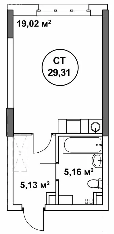 1-комнатная квартира: Нижний Новгород, Нижегородский район (29.35 м) - Фото 1
