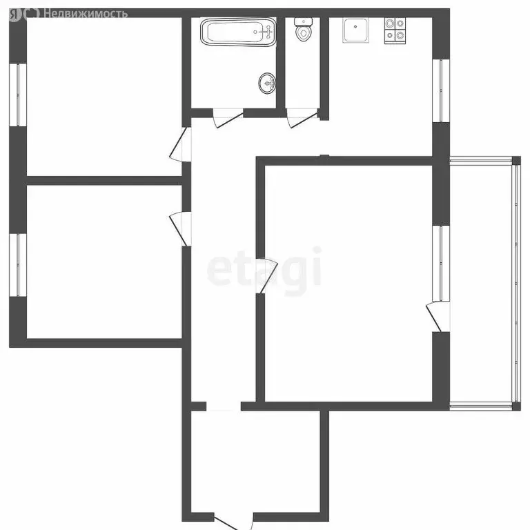 3-комнатная квартира: Томск, микрорайон Черемошники, Трудовая улица, ... - Фото 1