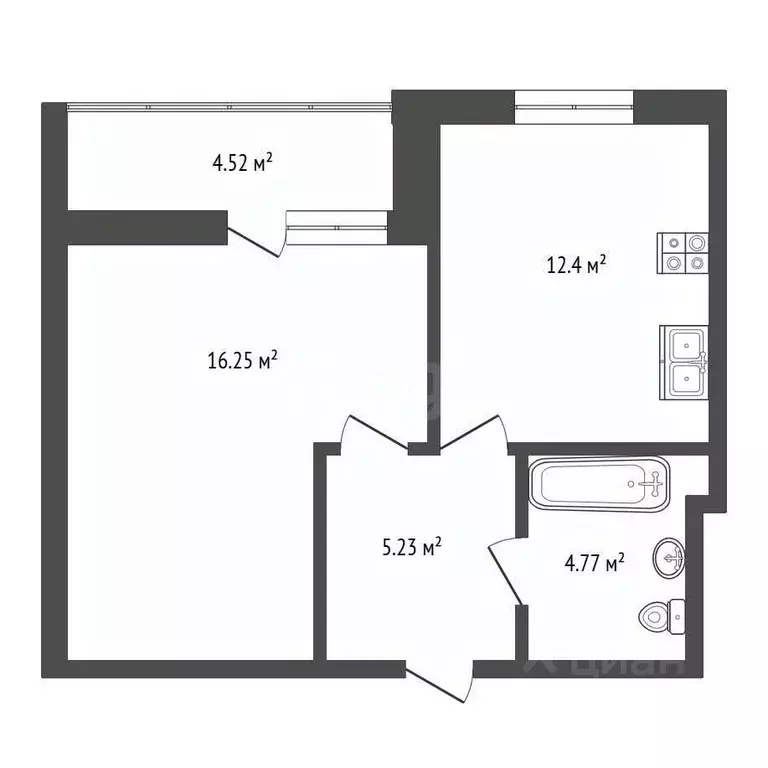 1-к кв. Ростовская область, Батайск ул. Дружная, 8 (43.18 м) - Фото 2