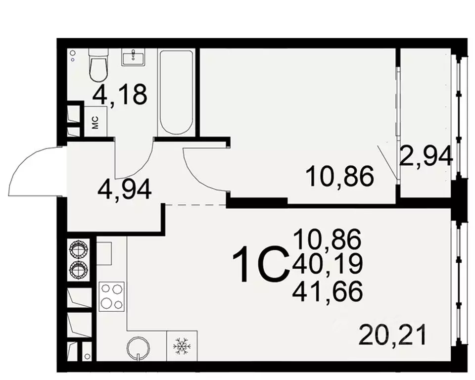 1-к кв. Рязанская область, Рязань проезд Окский, 9 (40.19 м) - Фото 1
