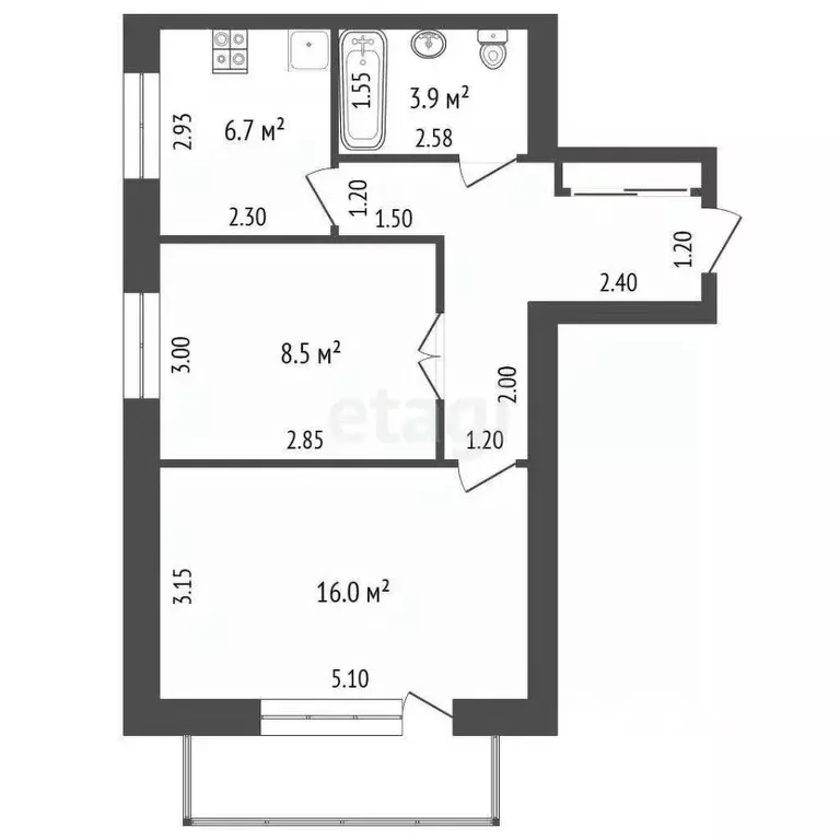 2-к кв. Ростовская область, Аксай Садовая ул., 12 (50.0 м) - Фото 1