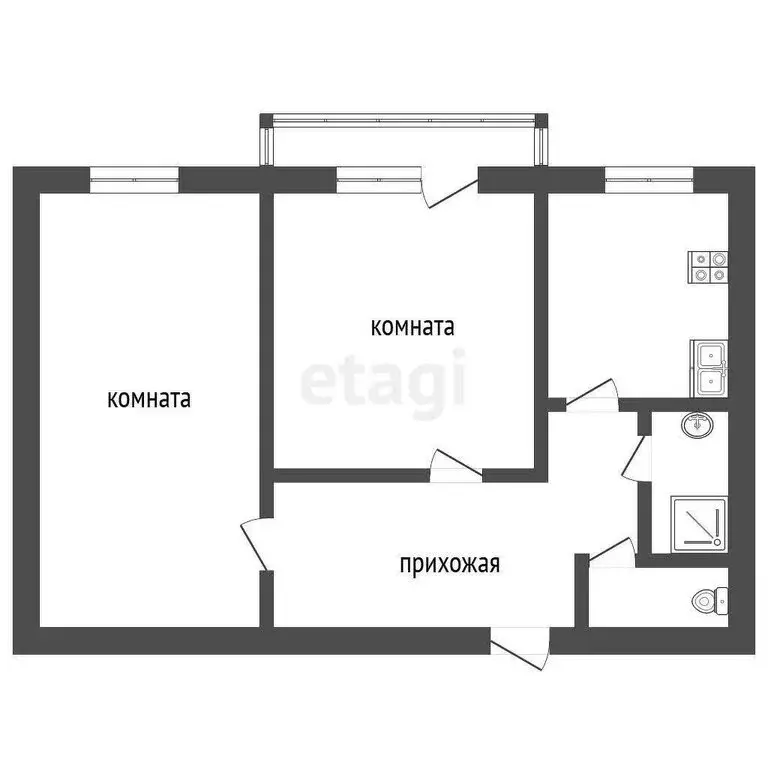 2-комнатная квартира: Ялуторовск, улица Лизы Чайкиной, 32А (52 м) - Фото 1