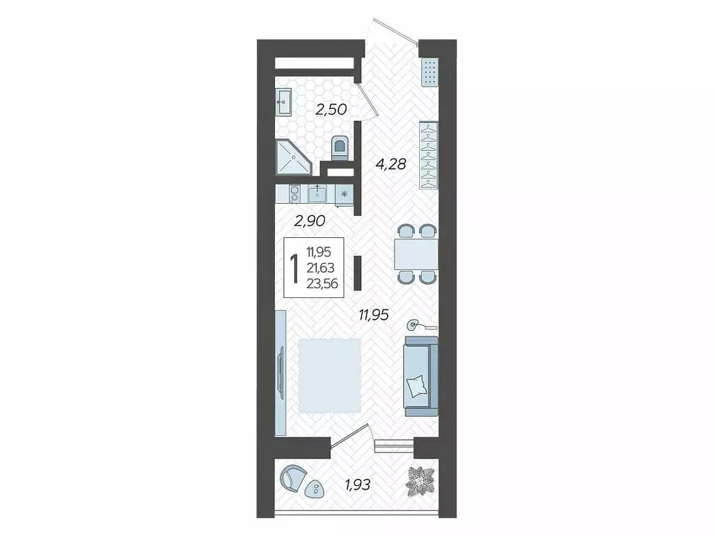 Квартира-студия: Сочи, микрорайон Бытха, Ясногорская улица, 16/2к5 ... - Фото 1