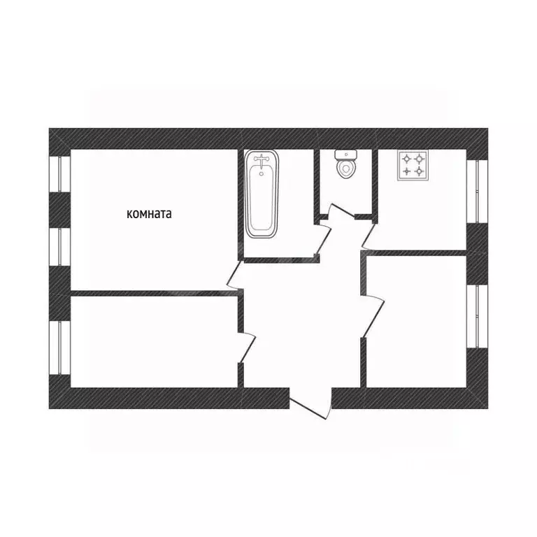 Комната Ленинградская область, Волхов ул. Юрия Гагарина, 9 (22.7 м) - Фото 2