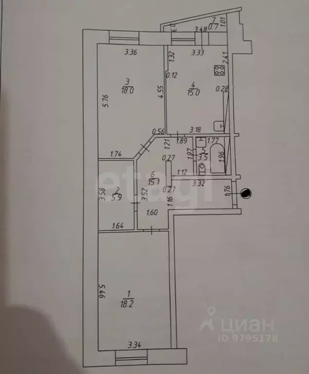 2-к кв. Татарстан, Казань ул. Максимова, 40 (75.7 м) - Фото 1