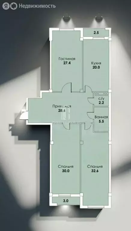3-комнатная квартира: Махачкала, проспект Петра I, 85 (152 м) - Фото 1