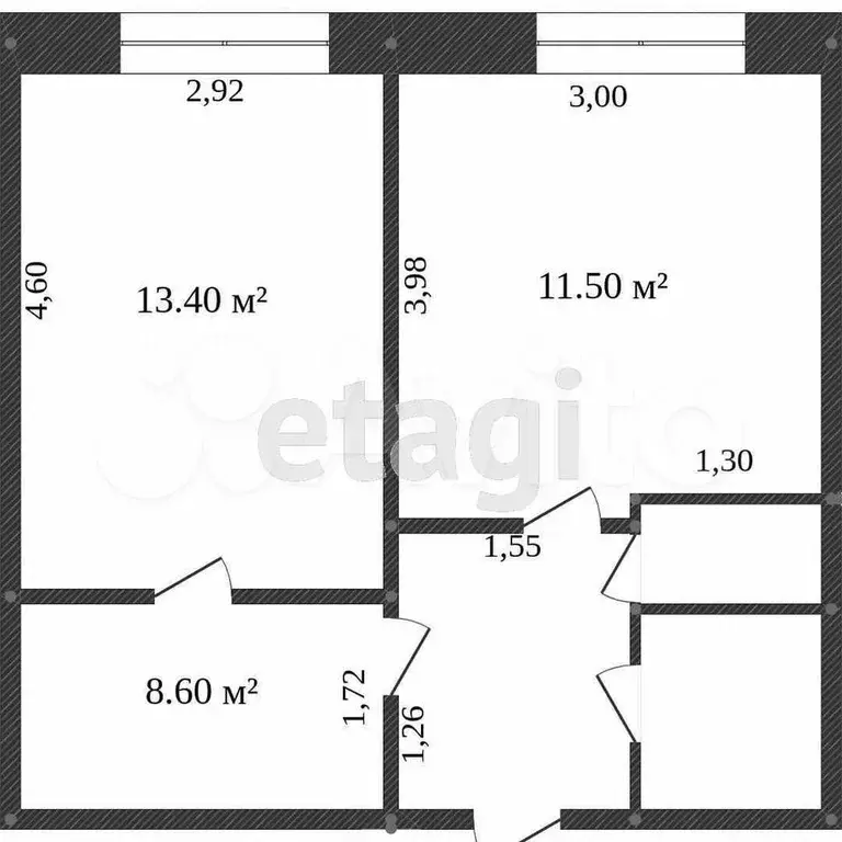 1-к. квартира, 37 м, 6/6 эт. - Фото 0