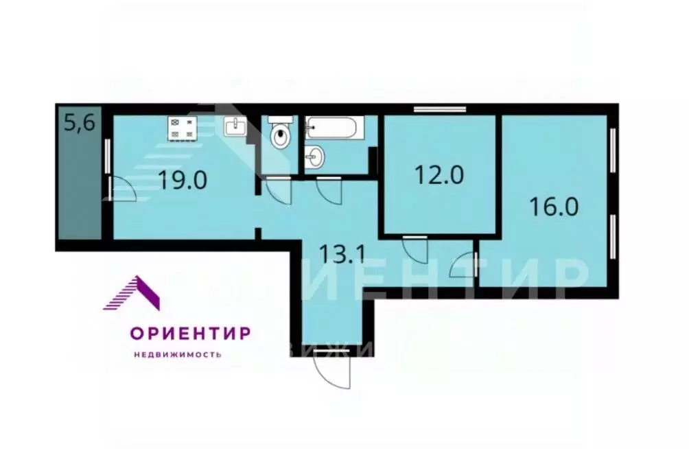 2-к кв. Свердловская область, Екатеринбург ул. Краснолесья, 72 (65.6 ... - Фото 2