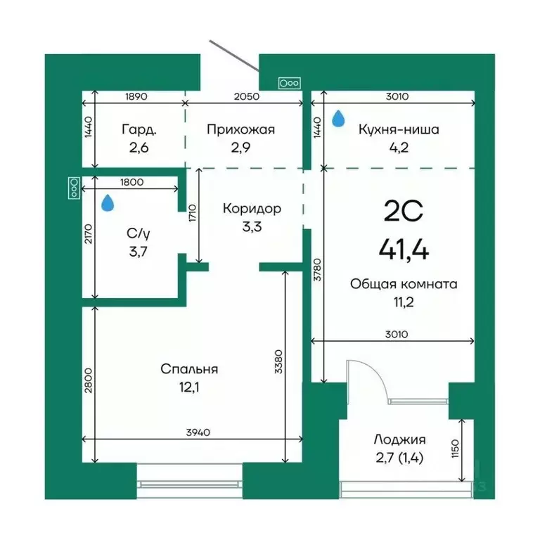 2-к кв. Алтайский край, Барнаул Просторная ул., 390к1 (41.4 м) - Фото 0