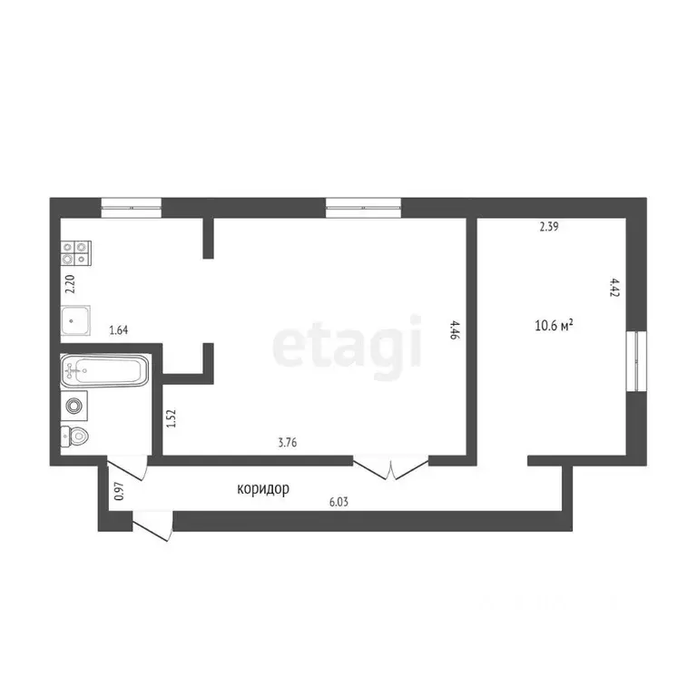 2-к кв. Коми, Ухта Первомайская ул., 5А (40.1 м) - Фото 1