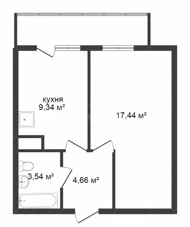 1-комнатная квартира: Тюмень, улица Дмитрия Менделеева, 2к2 (36 м) - Фото 1