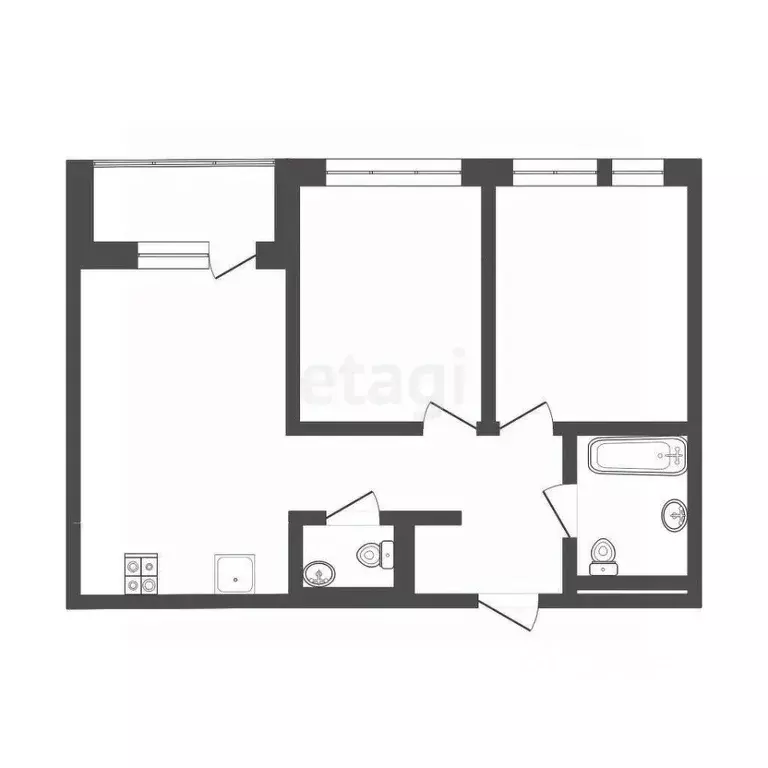 2-к кв. Тюменская область, Тюмень Полевая ул., 117к4 (51.3 м) - Фото 2