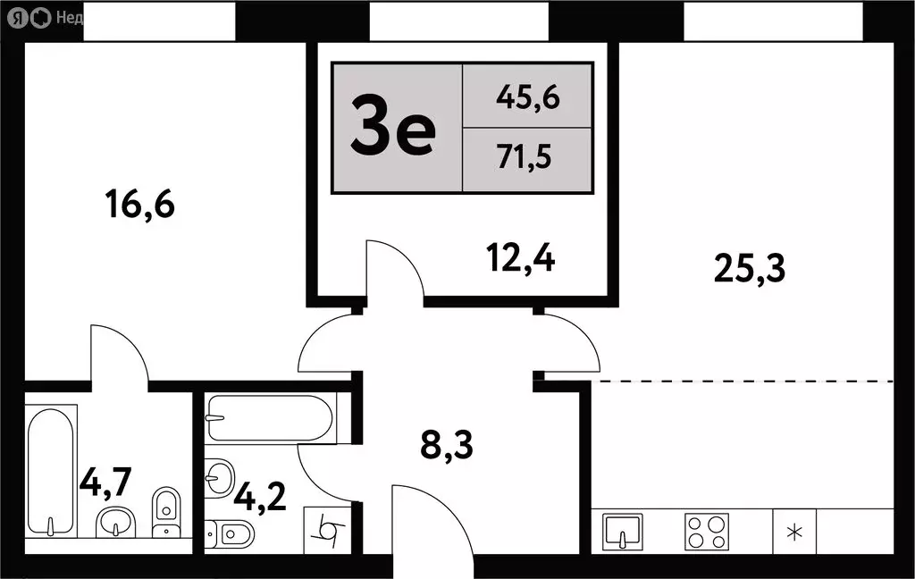 3-комнатная квартира: Москва, Фестивальная улица, 15к6 (71.5 м) - Фото 0