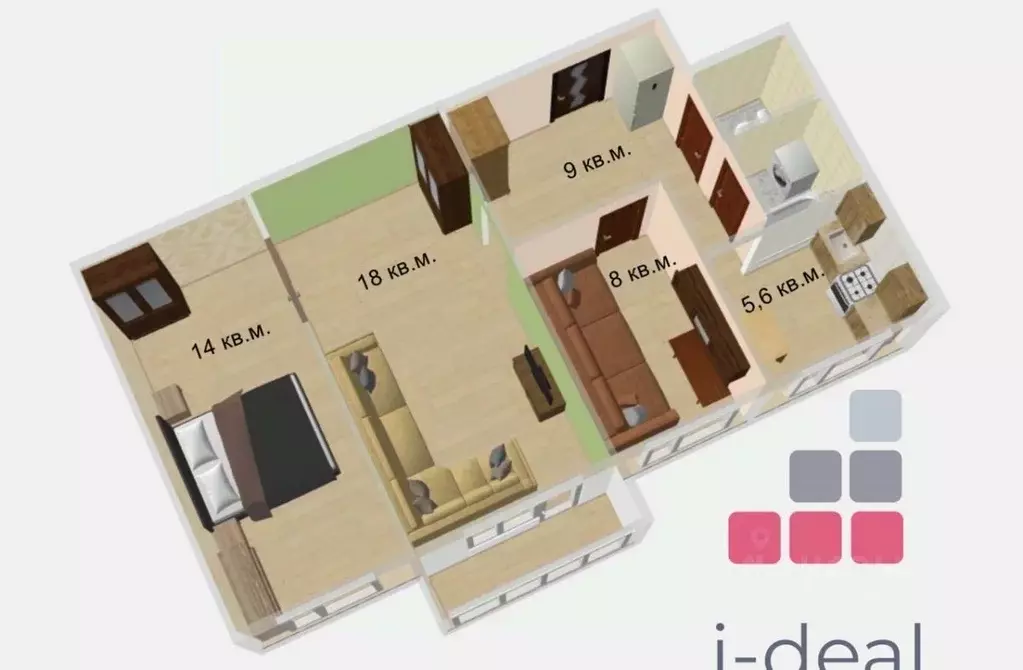 3-к кв. Москва Волжский бул., 16к1 (57.0 м) - Фото 1