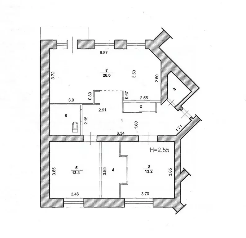 3-к кв. Волгоградская область, Волжский ул. 40 лет Победы, 33 (81.2 м) - Фото 2