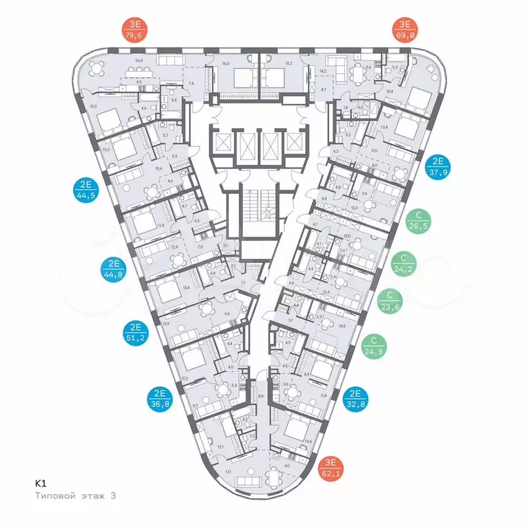 Квартира-студия, 24,7 м, 3/31 эт. - Фото 1