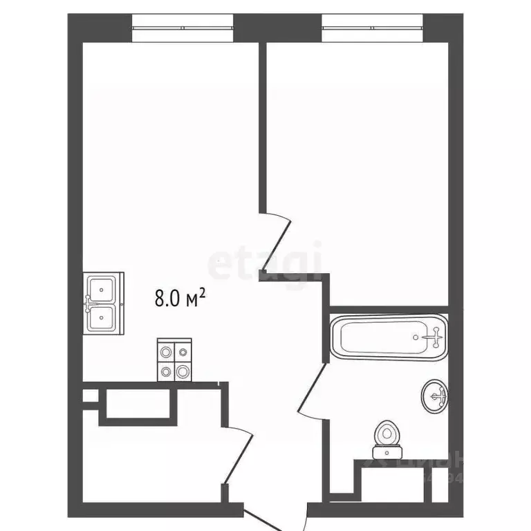 1-к кв. Крым, Ялта ул. Блюхера, 52 (44.0 м) - Фото 1