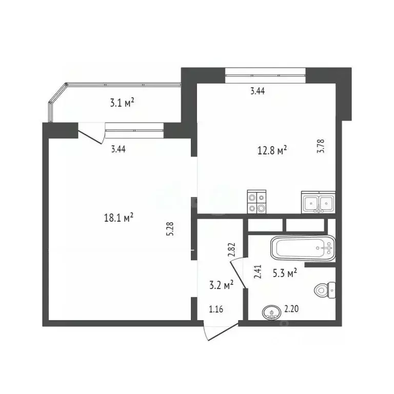 1-к кв. Тюменская область, Тюмень ул. Федюнинского, 58 (39.5 м) - Фото 1