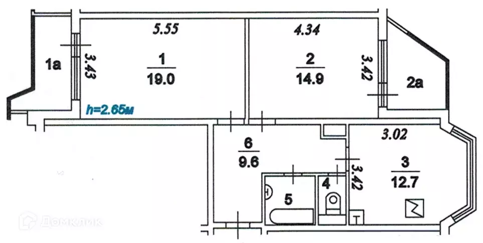 Продаётся 2-к квартира, 64 м - Фото 1