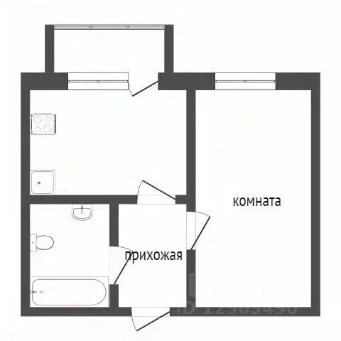 1-к кв. Воронежская область, Воронеж ул. Артамонова, 38Д (36.8 м) - Фото 1