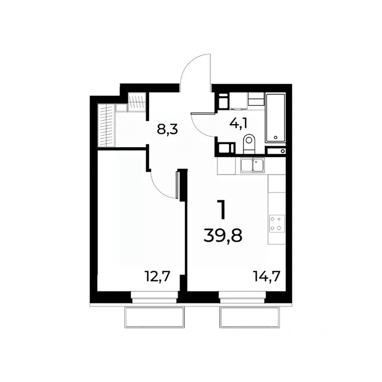 1-к кв. Нижегородская область, Нижний Новгород ул. Усиевича (39.8 м) - Фото 1