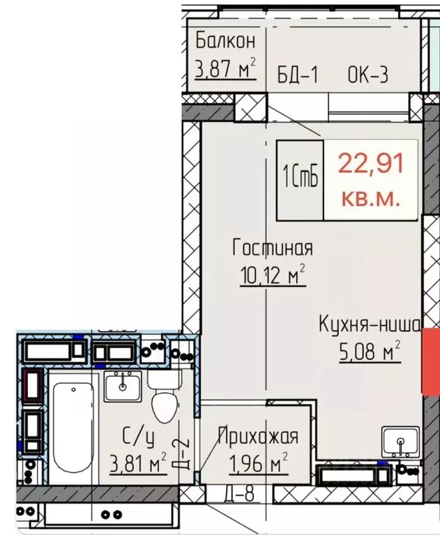 Студия Татарстан, Нижнекамск ул. Баки Урманче, 12 (22.91 м) - Фото 0
