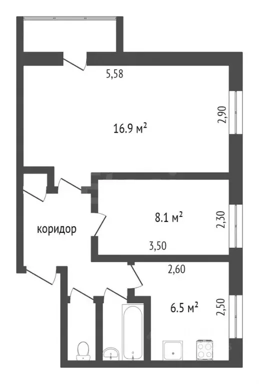 2-к кв. Самарская область, Тольятти Шлюзовой мкр, ул. Зеленая, 6 (42.0 ... - Фото 2