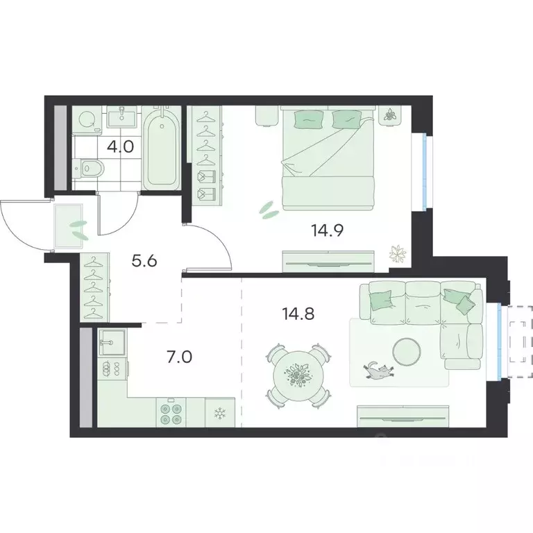 2-к кв. Московская область, Раменское G3 Михалевич жилой комплекс ... - Фото 1