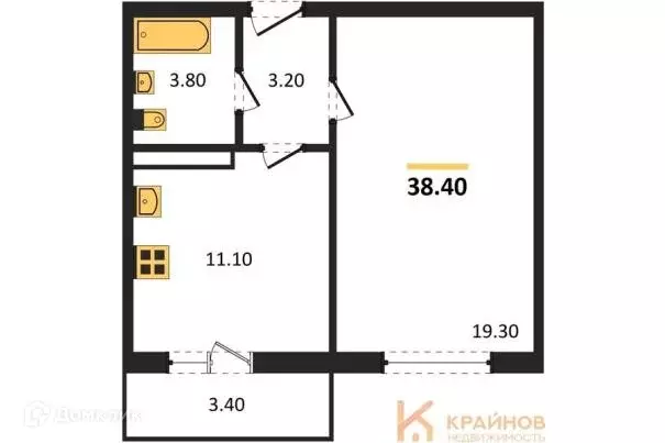 Продаётся 1-к квартира, 38.4 м - Фото 1