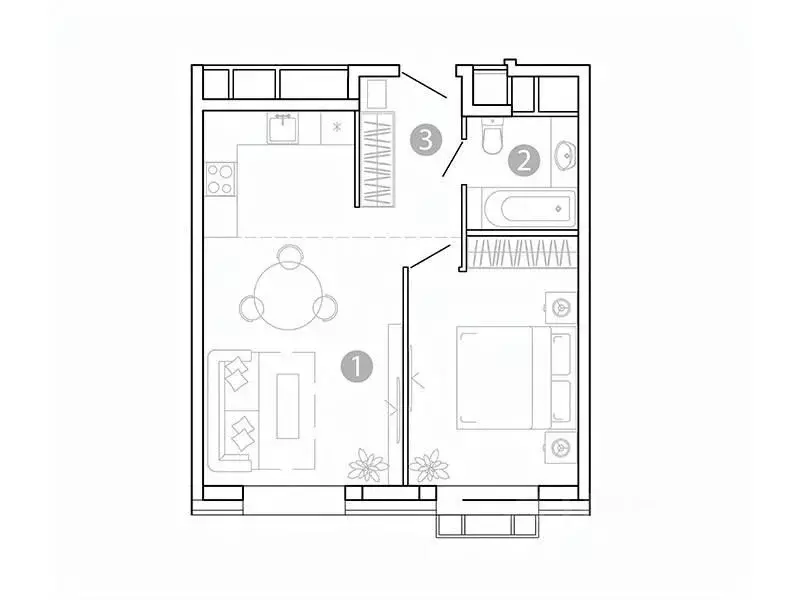 1-к кв. Забайкальский край, Чита 1-я Коллективная ул., 6 СТР (43.5 м) - Фото 1