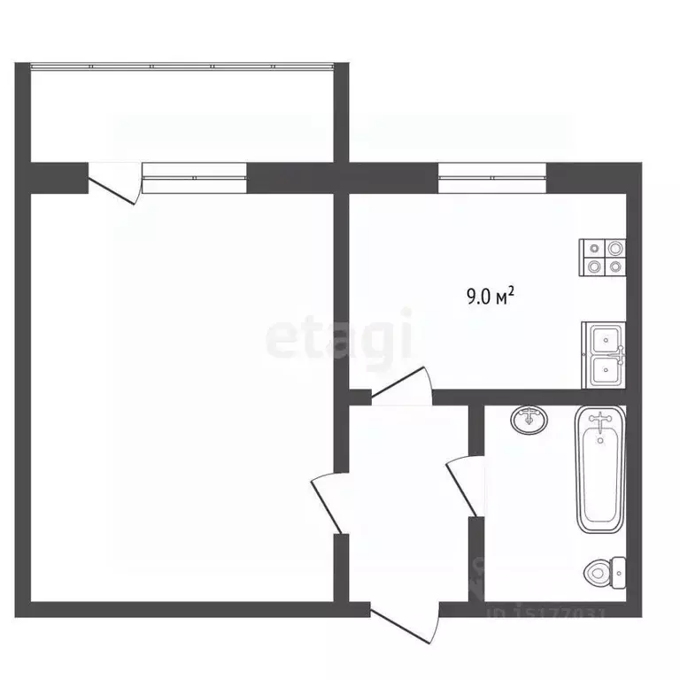 1-к кв. Ямало-Ненецкий АО, Муравленко ул. Ленина, 64 (33.9 м) - Фото 1