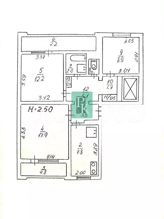 3-к. квартира, 67,6 м, 9/9 эт. - Фото 0