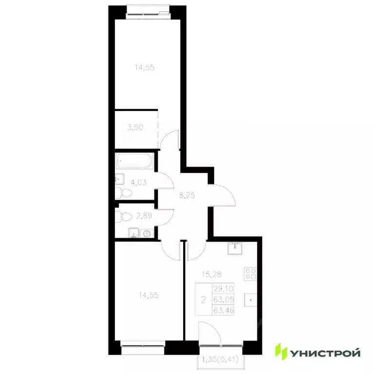 2-к кв. Татарстан, Казань Адмиралтейская Слобода мкр, Статум жилой ... - Фото 1