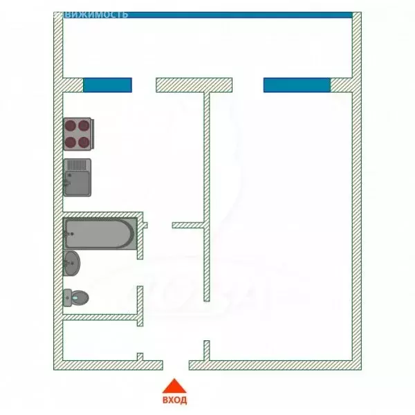 1-комнатная квартира: Тюмень, улица Энергетиков, 53 (43.5 м) - Фото 2