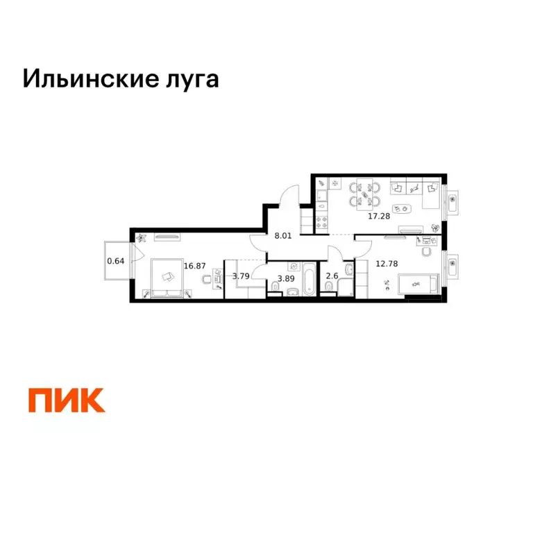2-к кв. Московская область, Красногорск городской округ, пос. ... - Фото 1